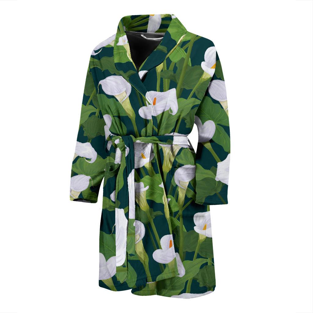 Lily Pattern Print Design 04 Men Bathrobe-JORJUNE.COM