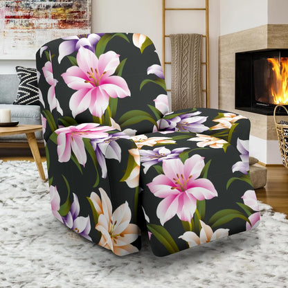 Lily Pattern Print Design LY01 Recliner Slipcover-JORJUNE.COM