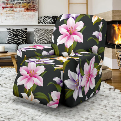 Lily Pattern Print Design LY01 Recliner Slipcover-JORJUNE.COM