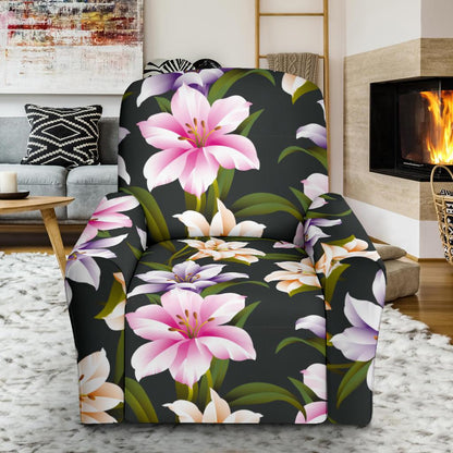Lily Pattern Print Design LY01 Recliner Slipcover-JORJUNE.COM