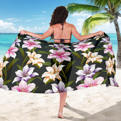 Lily Pattern Print Design LY01 Sarong Pareo Wrap-JORJUNE.COM