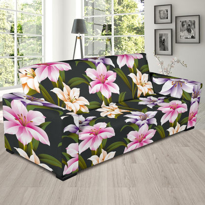 Lily Pattern Print Design LY01 Sofa Slipcover-JORJUNE.COM