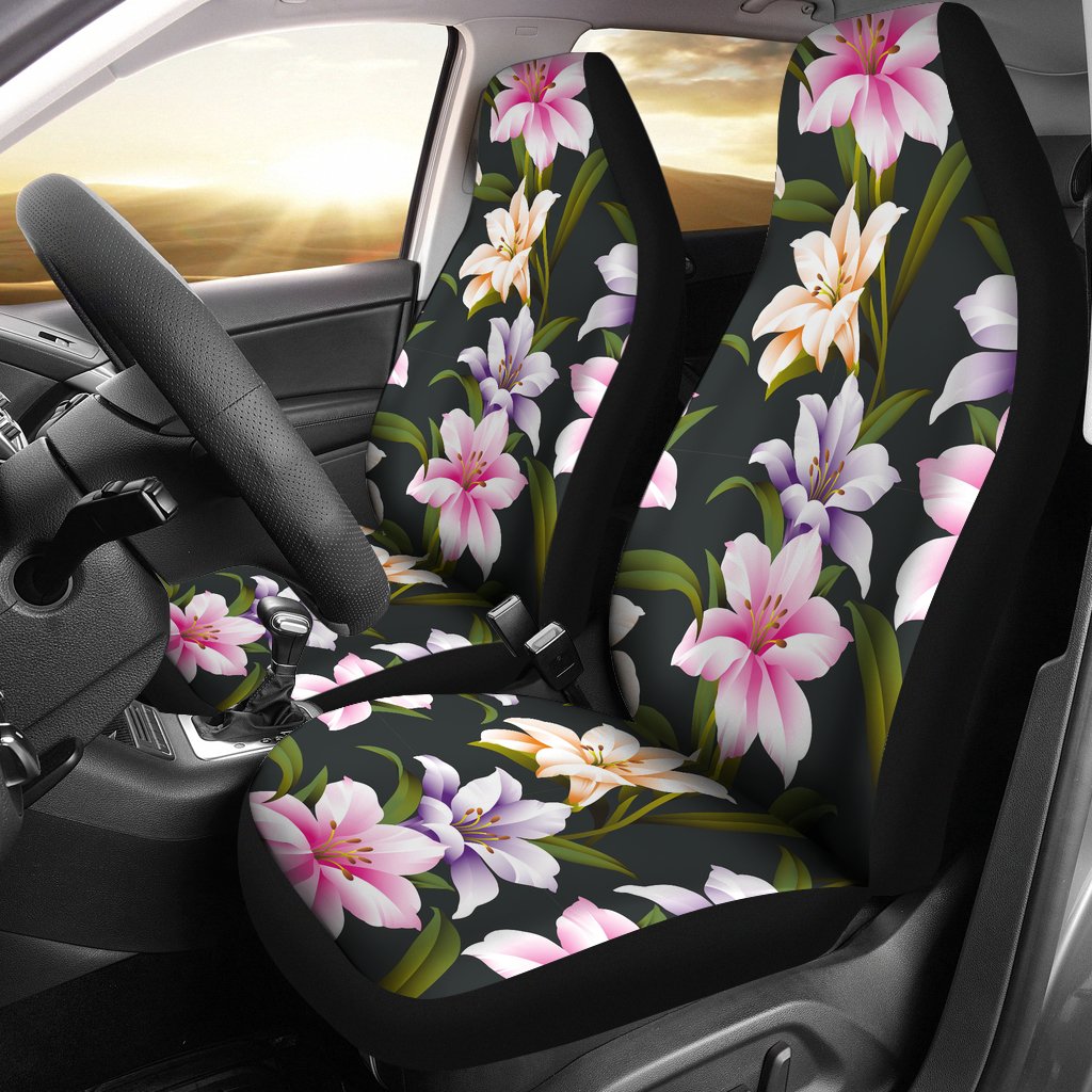 Lily Pattern Print Design LY01 Universal Fit Car Seat Covers-JorJune