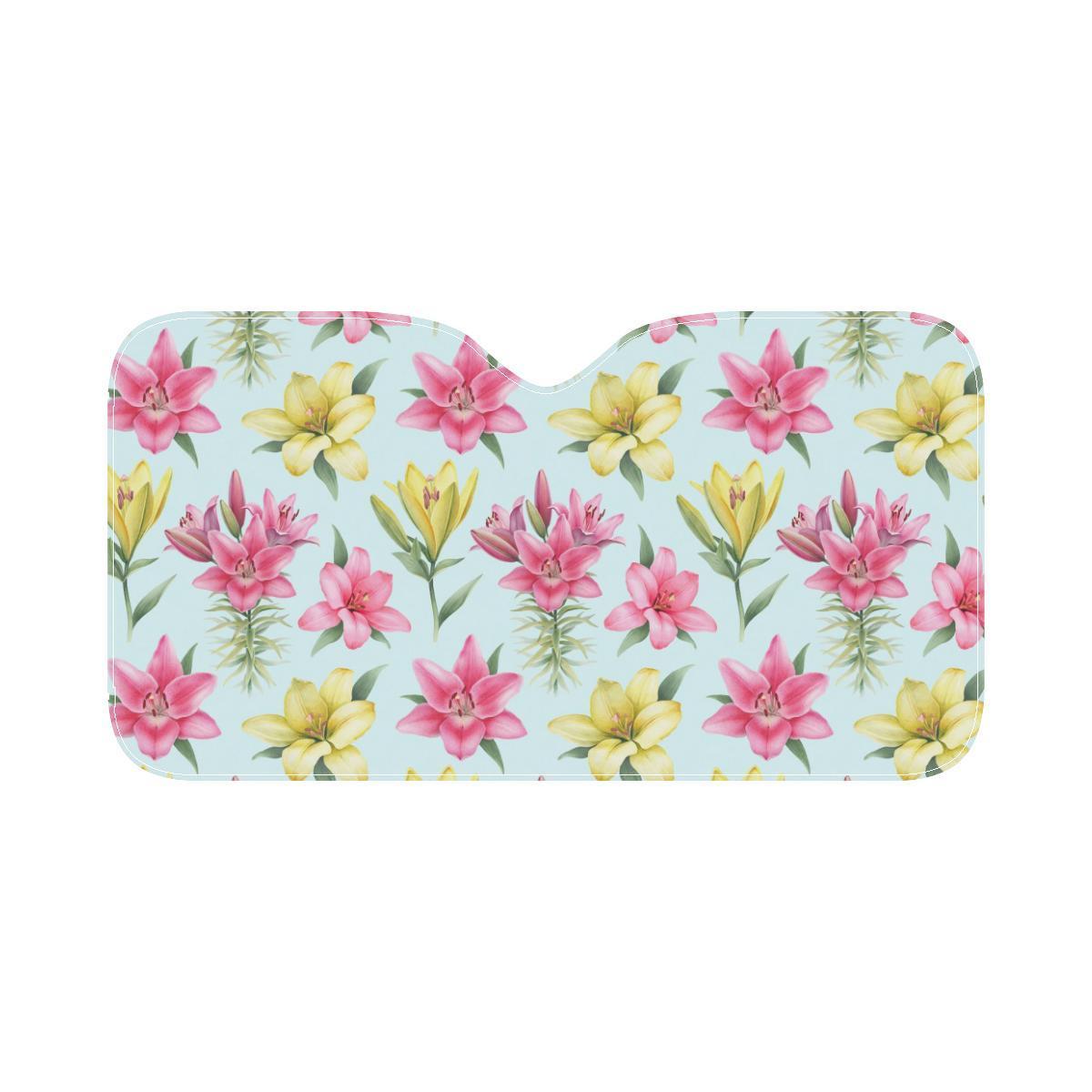 Lily Pattern Print Design LY010 Car Sun Shade-JorJune