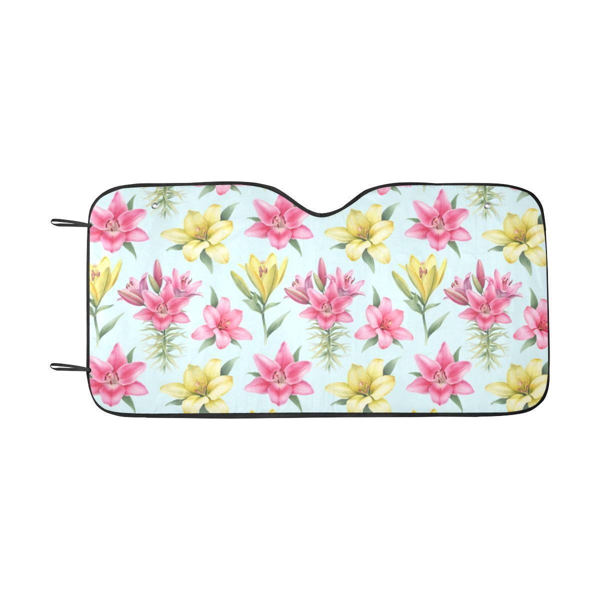 Lily Pattern Print Design LY010 Car Sun Shade-JorJune