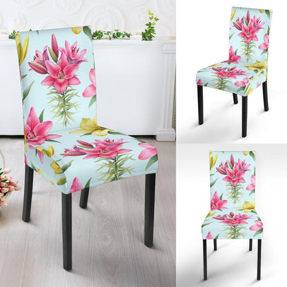 Lily Pattern Print Design LY010 Dining Chair Slipcover-JORJUNE.COM