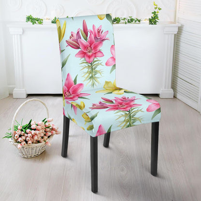 Lily Pattern Print Design LY010 Dining Chair Slipcover-JORJUNE.COM