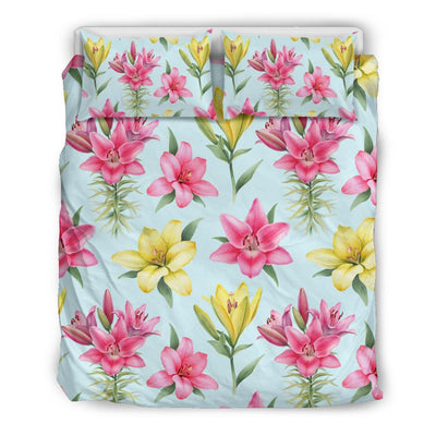 Lily Pattern Print Design LY010 Duvet Cover Bedding Set-JORJUNE.COM
