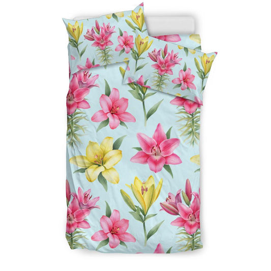 Lily Pattern Print Design LY010 Duvet Cover Bedding Set-JORJUNE.COM