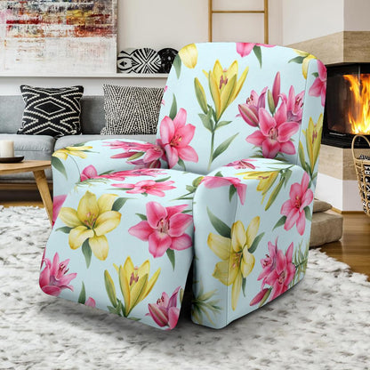 Lily Pattern Print Design LY010 Recliner Slipcover-JORJUNE.COM