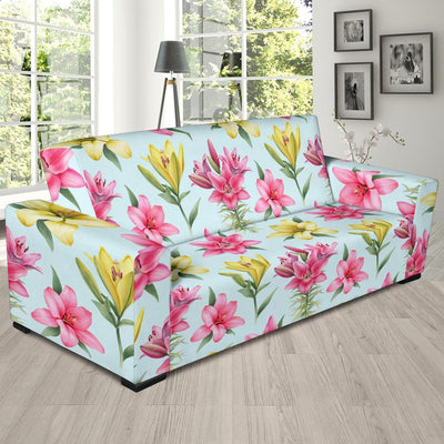 Lily Pattern Print Design LY010 Sofa Slipcover-JORJUNE.COM