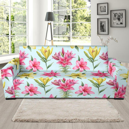 Lily Pattern Print Design LY010 Sofa Slipcover-JORJUNE.COM