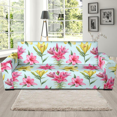 Lily Pattern Print Design LY010 Sofa Slipcover-JORJUNE.COM