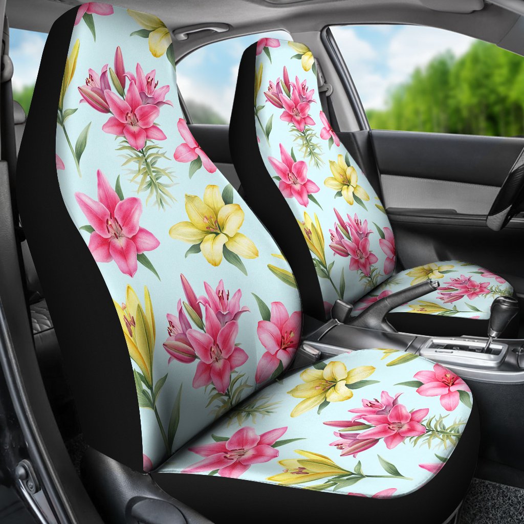 Lily Pattern Print Design LY010 Universal Fit Car Seat Covers-JorJune