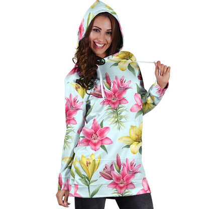 Lily Pattern Print Design LY010 Women Hoodie Dress