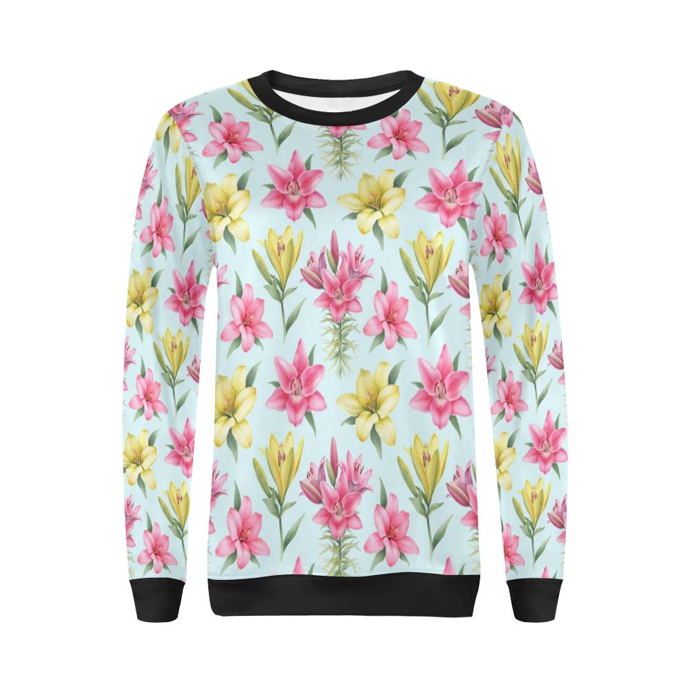 Lily Pattern Print Design LY010 Women Long Sleeve Sweatshirt-JorJune