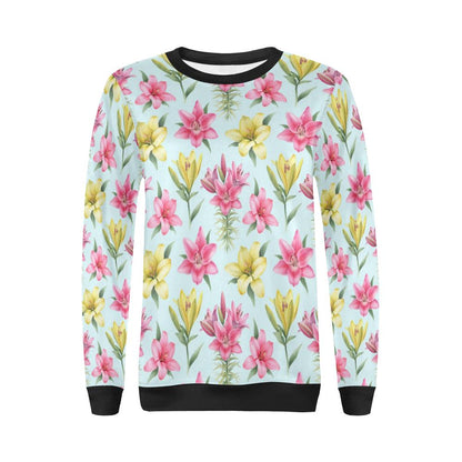 Lily Pattern Print Design LY010 Women Long Sleeve Sweatshirt-JorJune