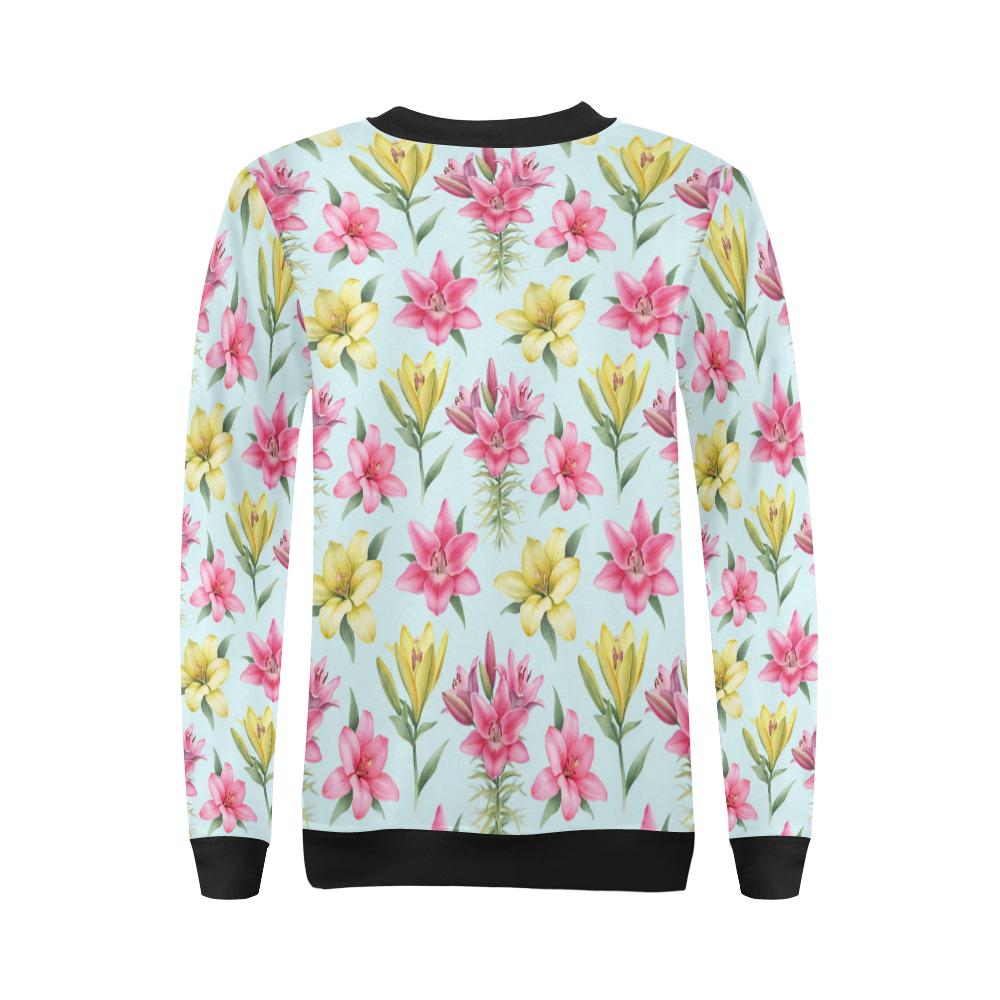Lily Pattern Print Design LY010 Women Long Sleeve Sweatshirt-JorJune
