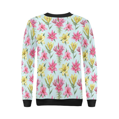 Lily Pattern Print Design LY010 Women Long Sleeve Sweatshirt-JorJune