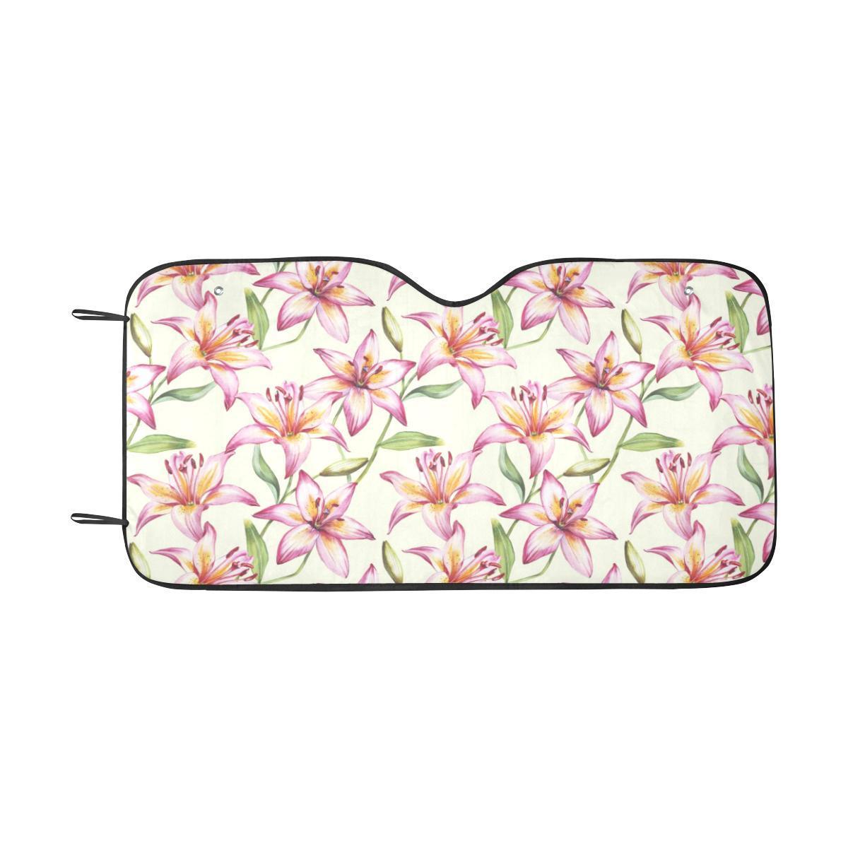 Lily Pattern Print Design LY011 Car Sun Shade-JorJune