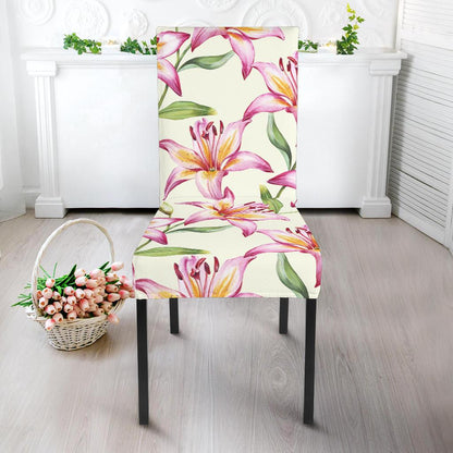 Lily Pattern Print Design LY011 Dining Chair Slipcover-JORJUNE.COM