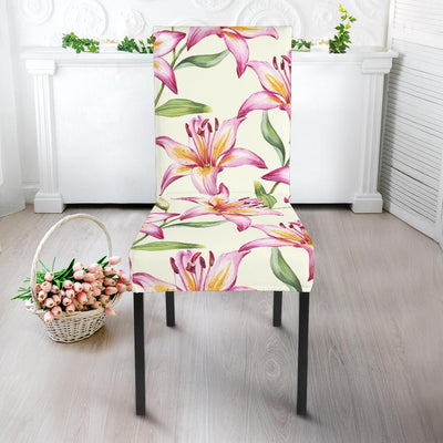 Lily Pattern Print Design LY011 Dining Chair Slipcover-JORJUNE.COM