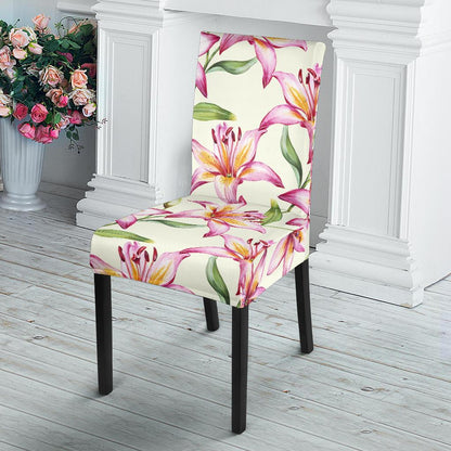 Lily Pattern Print Design LY011 Dining Chair Slipcover-JORJUNE.COM