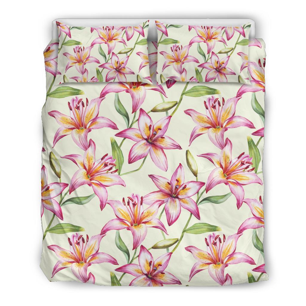 Lily Pattern Print Design LY011 Duvet Cover Bedding Set-JORJUNE.COM