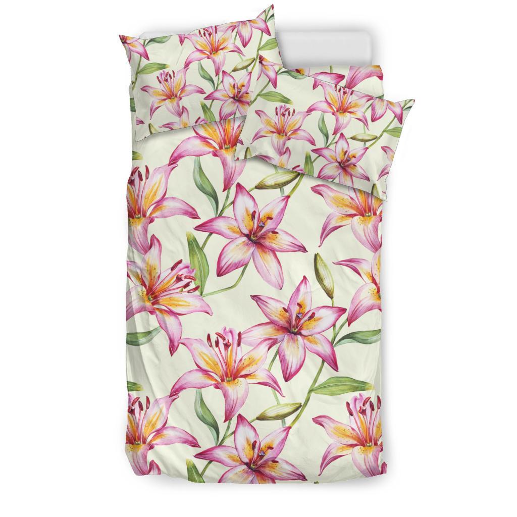 Lily Pattern Print Design LY011 Duvet Cover Bedding Set-JORJUNE.COM