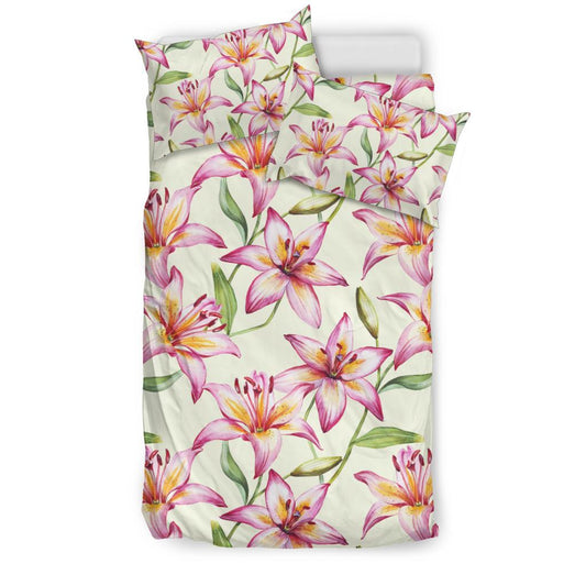 Lily Pattern Print Design LY011 Duvet Cover Bedding Set-JORJUNE.COM