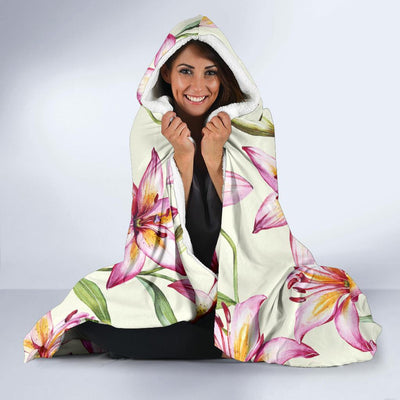 Lily Pattern Print Design LY011 Hooded Blanket-JORJUNE.COM