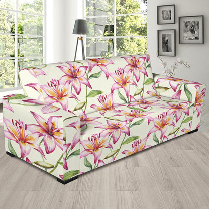 Lily Pattern Print Design LY011 Sofa Slipcover-JORJUNE.COM