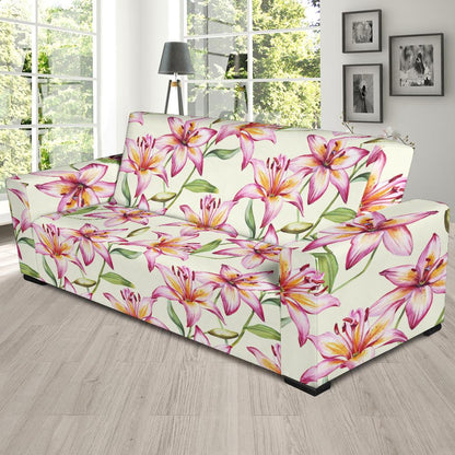 Lily Pattern Print Design LY011 Sofa Slipcover-JORJUNE.COM