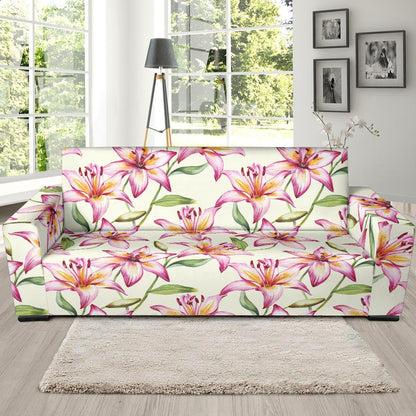 Lily Pattern Print Design LY011 Sofa Slipcover-JORJUNE.COM