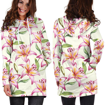 Lily Pattern Print Design LY011 Women Hoodie Dress
