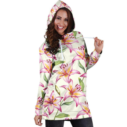Lily Pattern Print Design LY011 Women Hoodie Dress