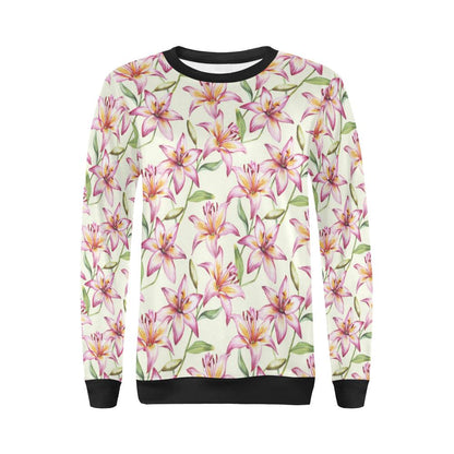Lily Pattern Print Design LY011 Women Long Sleeve Sweatshirt-JorJune