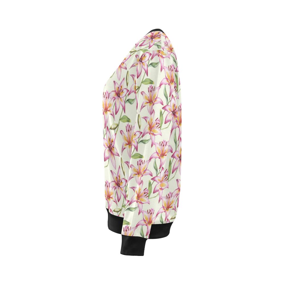 Lily Pattern Print Design LY011 Women Long Sleeve Sweatshirt-JorJune