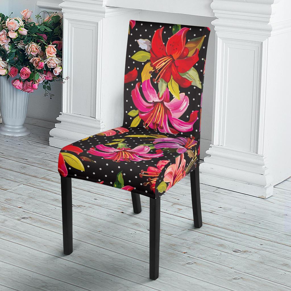 Lily Pattern Print Design LY012 Dining Chair Slipcover-JORJUNE.COM