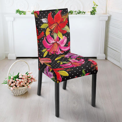 Lily Pattern Print Design LY012 Dining Chair Slipcover-JORJUNE.COM