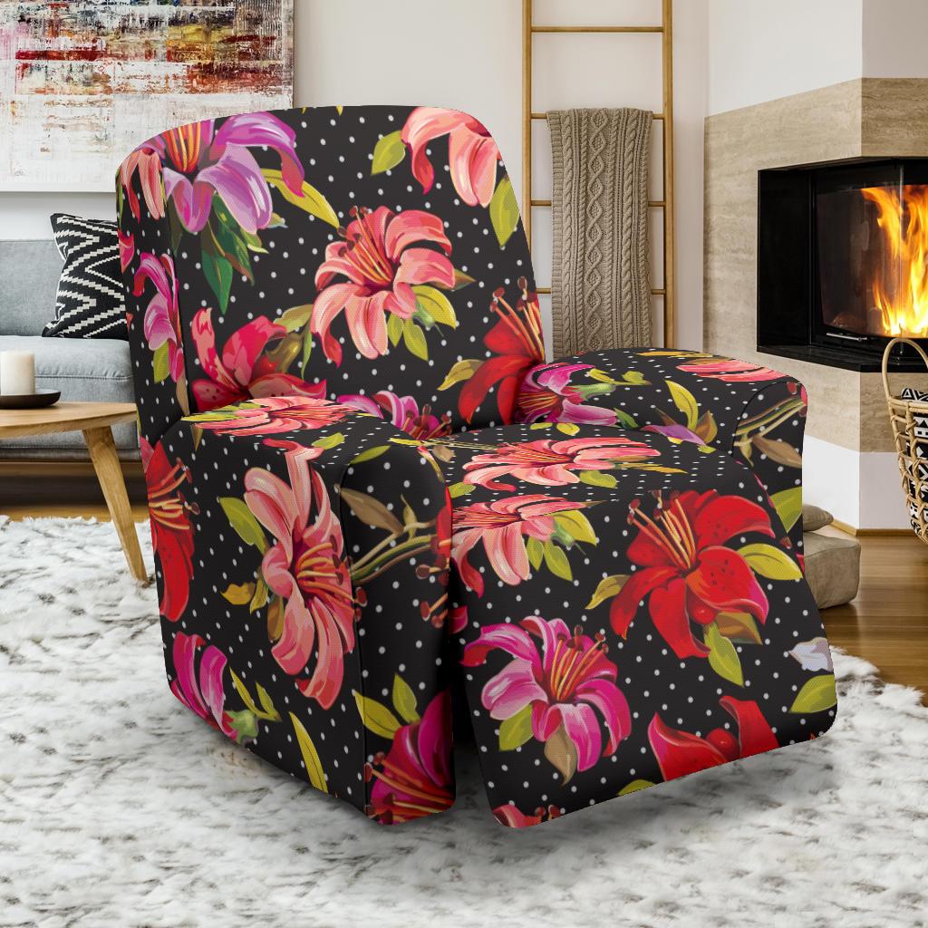 Lily Pattern Print Design LY012 Recliner Slipcover-JORJUNE.COM