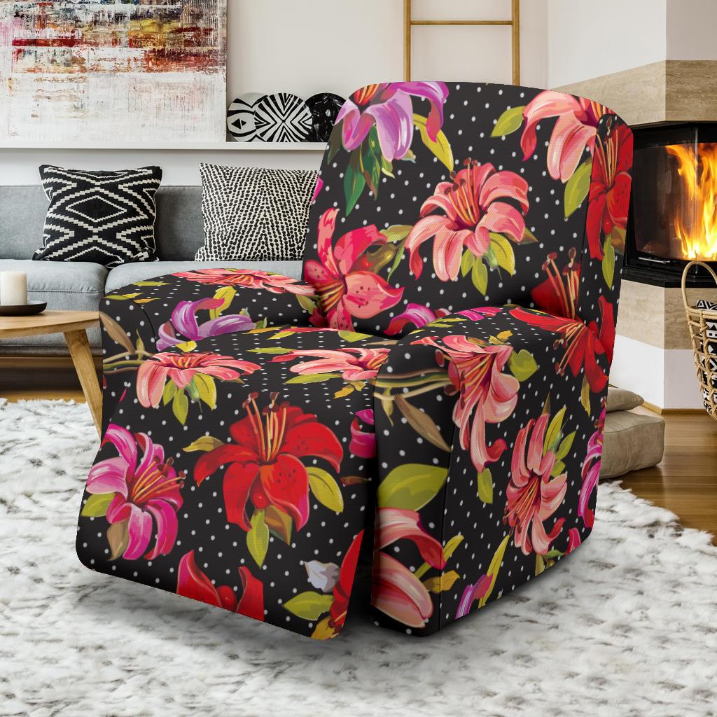 Lily Pattern Print Design LY012 Recliner Slipcover-JORJUNE.COM