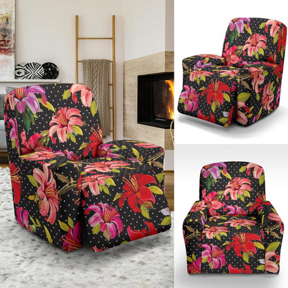 Lily Pattern Print Design LY012 Recliner Slipcover-JORJUNE.COM