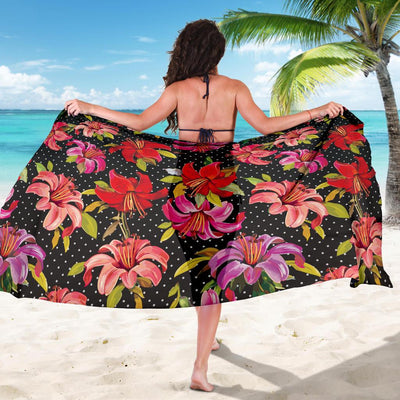 Lily Pattern Print Design LY012 Sarong Pareo Wrap-JORJUNE.COM