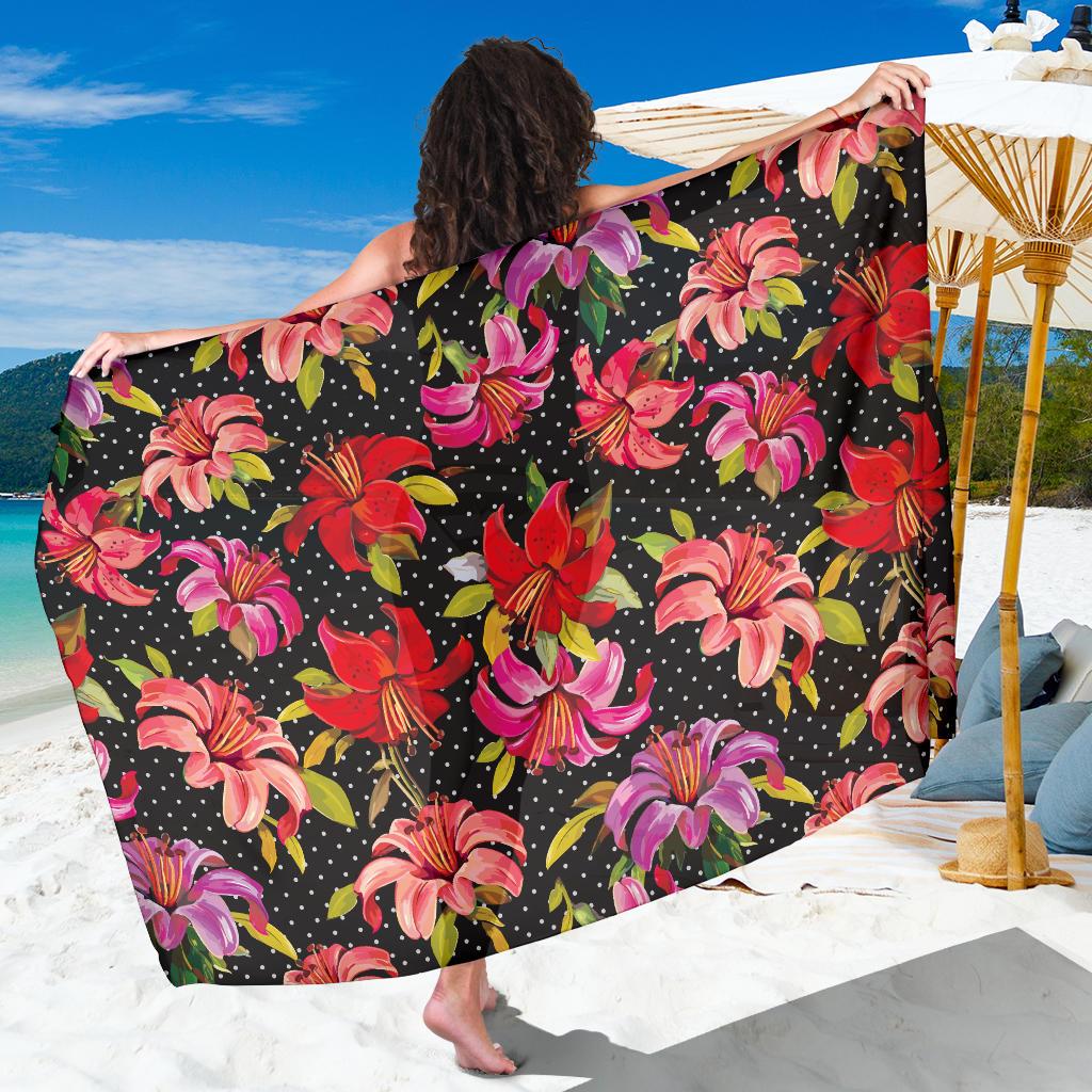 Lily Pattern Print Design LY012 Sarong Pareo Wrap-JORJUNE.COM