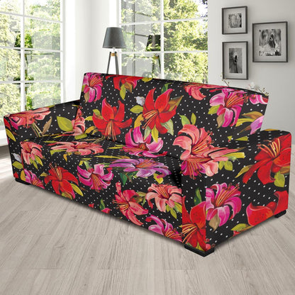 Lily Pattern Print Design LY012 Sofa Slipcover-JORJUNE.COM