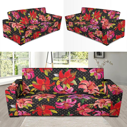 Lily Pattern Print Design LY012 Sofa Slipcover-JORJUNE.COM