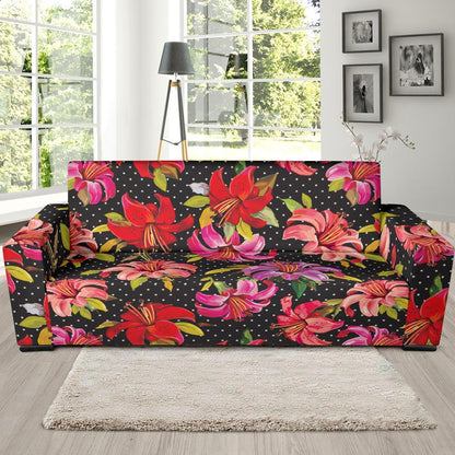 Lily Pattern Print Design LY012 Sofa Slipcover-JORJUNE.COM