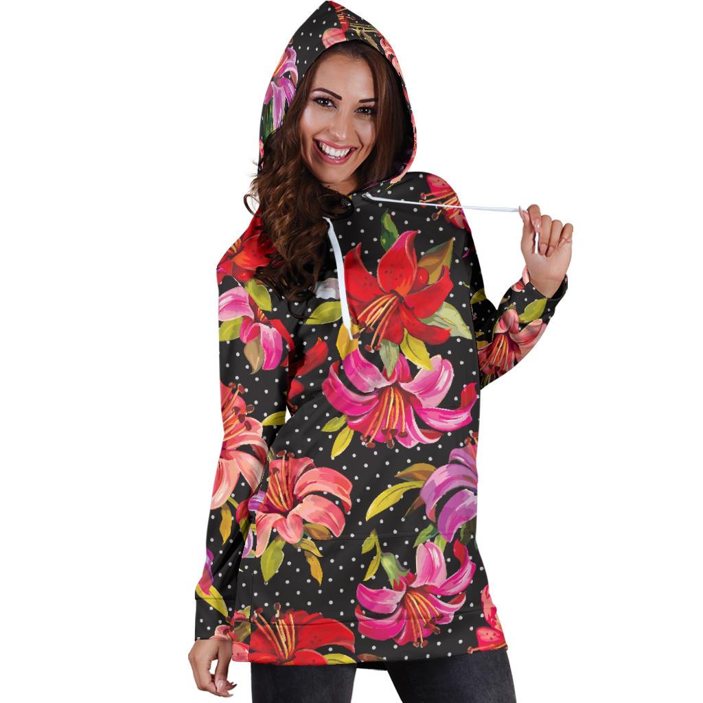 Lily Pattern Print Design LY012 Women Hoodie Dress