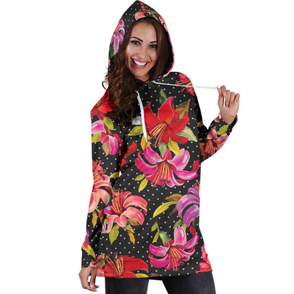 Lily Pattern Print Design LY012 Women Hoodie Dress